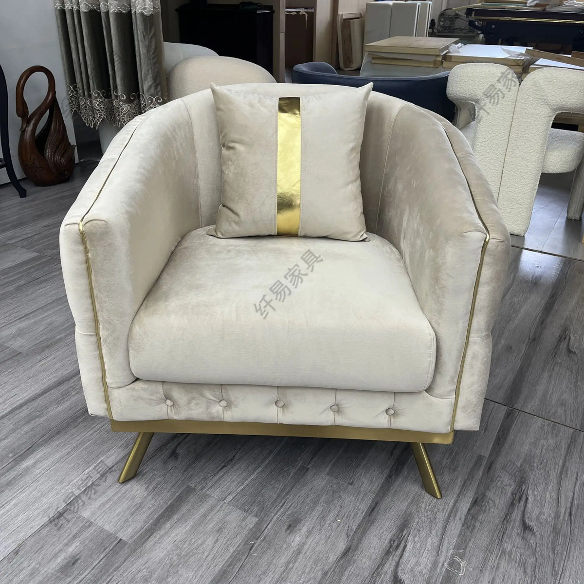 Italian light luxury fabric sofa combination modern minimalist velvet villa furniture