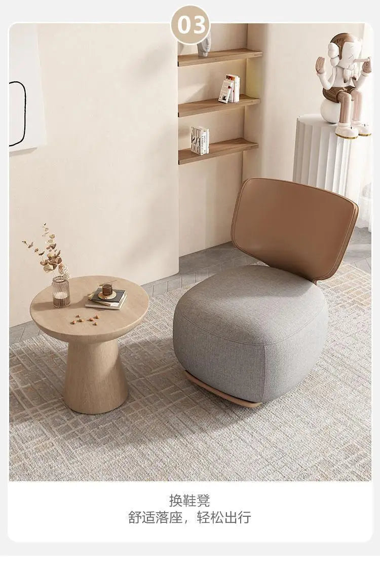 NewLog Light Luxury First Class Cabin Lounge Sofa Chair Nordic Living Room Fabric Low Stool Balcony Leisure Armchair