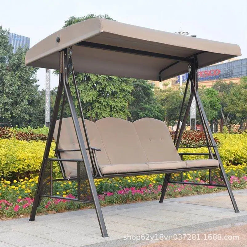 Outdoor swing hanging basket hanging chair courtyard balcony children's swing villa yard mesh triple double swing chair