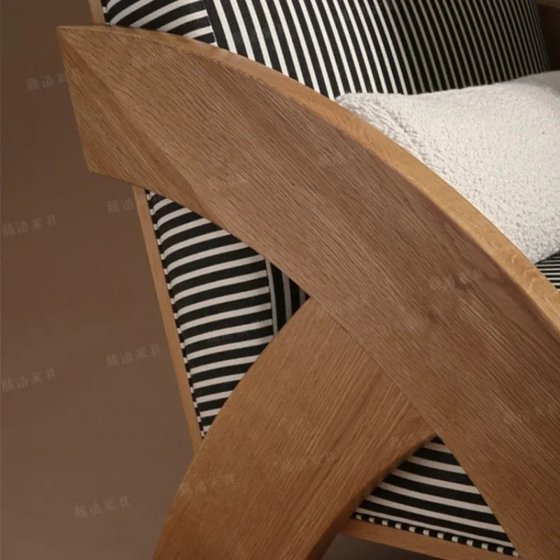 Solid wood living room sofa chair simple household balcony single chair lazy leisure chair