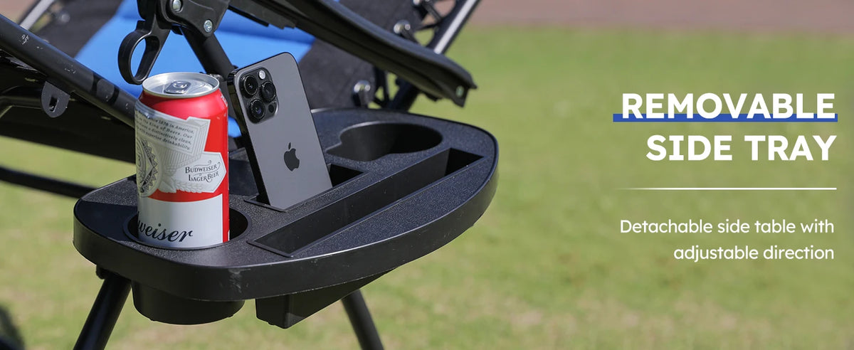 Oversized Padded Zero Gravity Lounge Chair, Foldable Patio Anti Gravity Reclining Chairs Folding Lawn Recliner Support 350 LBS