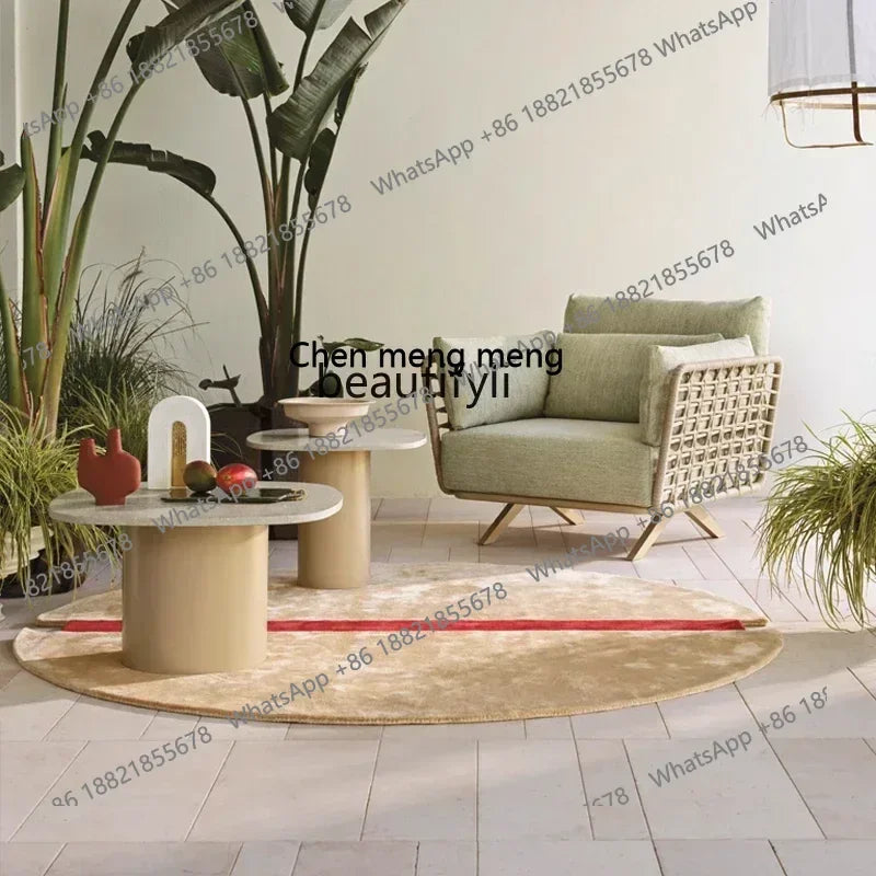 New arrive Nordic outdoor sofa rainproof rattan cafe courtyard hotel garden leisure card seat combination420