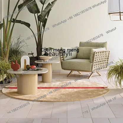 New arrive Nordic outdoor sofa rainproof rattan cafe courtyard hotel garden leisure card seat combination420