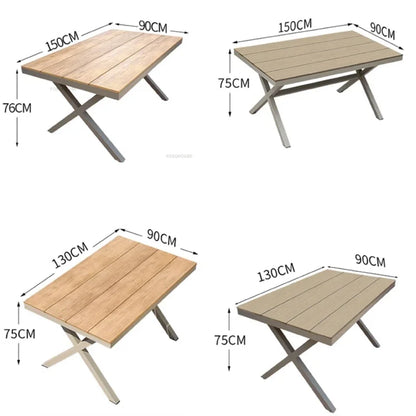 Outdoor Garden Furniture Sets Waterproof Open-air Balcony Aluminum Alloy Chair Outdoor Furniture Sets Courtyard Table and Chair