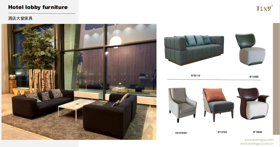 Five-star hotel furniture Hotel rooms Holiday Inn Express Lobby Sofa set Dining chair