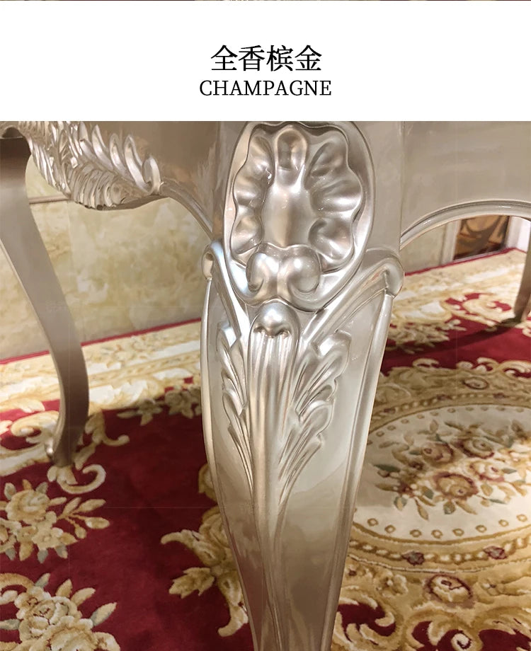 A07 French solid wood dining table and chair combination luxury carved dining table household rectangle