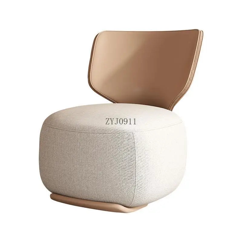 Creative small fabric cover high elasticity sponge filled casual fabric living room chair with wooden backrest