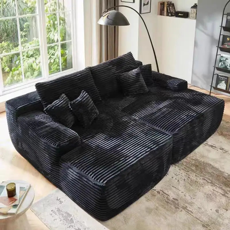 Vacuum Compression Sofa, Sofa Block Combination Fabric Sofa, Living Room Sofa Bed, 2 Pieces of The Same Color Sofa