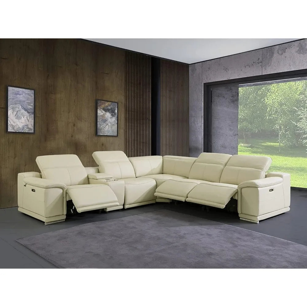 Modern 6-Piece Modular Sectional Sofa Set in Plush Chenille Upholstery for Comfortable Living Room Furniture - Durable Plywood
