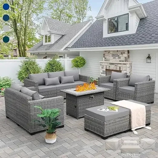 Outdoor Furniture Sets Patio Furniture Set With Fire Pit Patio Couch Outdoor Chairs Propane Fire Pit Table #