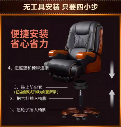 Nordic Swivel Office Chair Massage Footrest Lift High Quality Comfortable Armchair Aesthetic Design Silla Escritorio Furniture