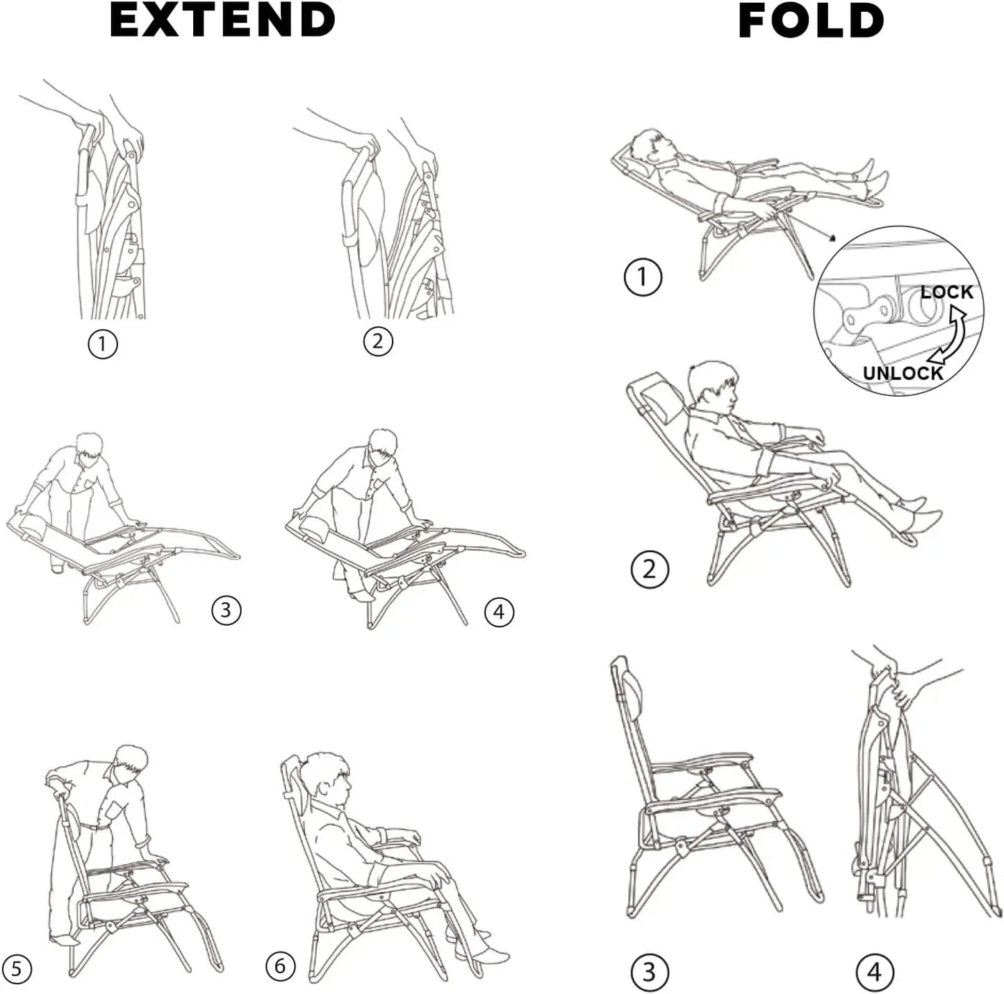 Oversized Padded Zero Gravity Lounge Chair, Foldable Patio Anti Gravity Reclining Chairs Folding Lawn Recliner Support 350 LBS