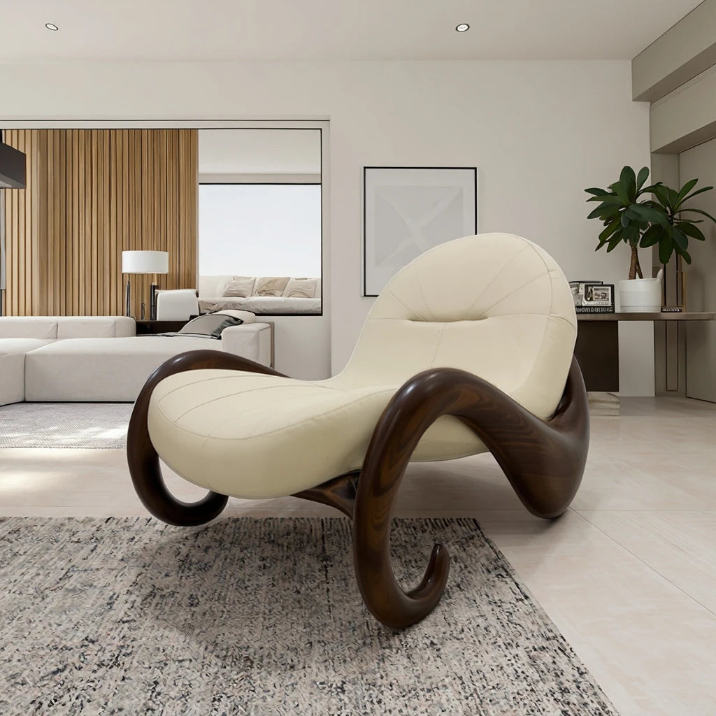 Flow ebony single recliner simple wooden sofa living room study hotel - home furniture