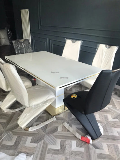 Nordic Stainless Steel Dining Chairs 2pcs Modern Casual Leather Kitchen Furniture Dining Chair Home Backrest Negotiation Chair K