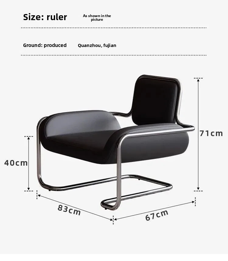 Nordic Designer Medieval Stainless Steel Light Luxury Minimalist Living Room Reception Leisure Single Chair Special-shaped Chair