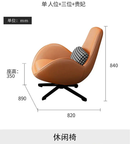 Custom Italian light luxury leather sofa living room combination size modern simple front American cowhide sofa