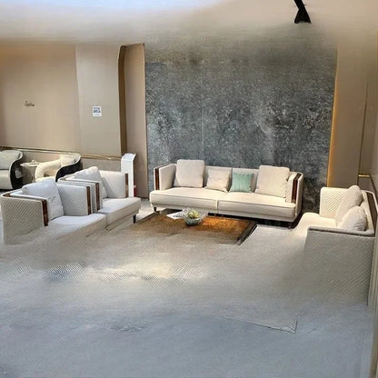 Italian light luxury leather sofa combination
