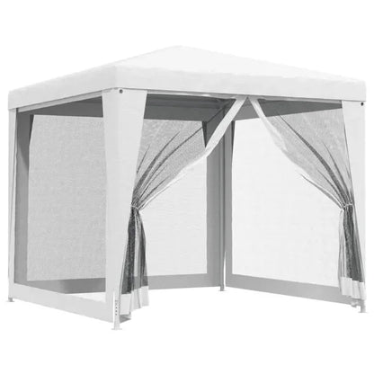8.2x8.2ft Waterproof Outdoor Canopy Tent, White Party Tent 4 Mesh Side Walls, Sun Shelter Wedding, Patio, Camping & Gathering