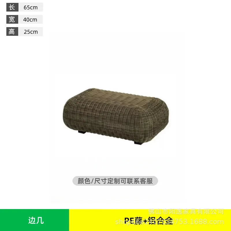 Outdoor rattan sofa courtyard waterproof and sunscreen Nordic villa garden terrace leisure balcony rattan sofa