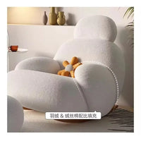 Leisure rocking chair recliner hotel balcony household living room bedroom wooden fabric adult lazy sofa