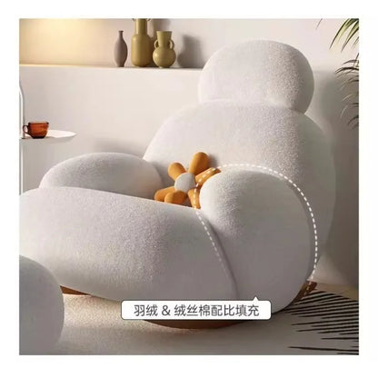 Leisure rocking chair recliner hotel balcony household living room bedroom wooden fabric adult lazy sofa