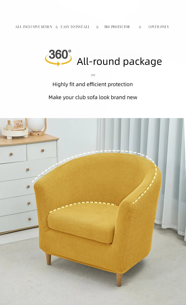 Corn Kernels Elastic Semi-Single Round Sofa Cover With Cushion Cover, Booth Cover, Cover Towel, Dust Cover