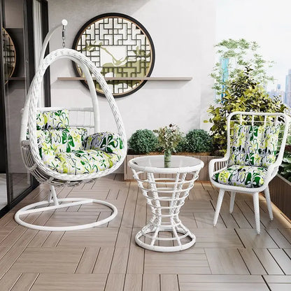 Egg Outdoor Rattan Swing Pod Garden Double Seater Patio Price Round Basket Indoor Hot Sell Wicker Shaped Swinging Hanging Chair