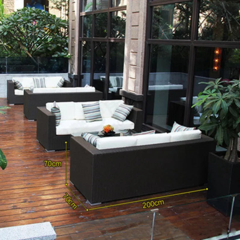 Imitation rattan sofa leisure courtyard garden sun room outdoor outdoor balcony corner waterproof