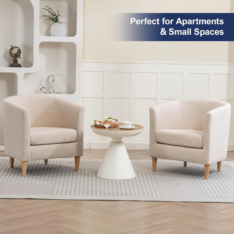 Modern Comfy Accent Barrel Chair with Armrest for Living Room Bedroom Reception Room or Cafe Soft Padded Design for Cozy Readin