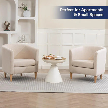 Modern Comfy Accent Barrel Chair with Armrest for Living Room Bedroom Reception Room or Cafe Soft Padded Design for Cozy Readin