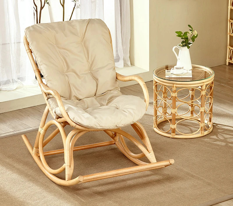 Modern Rattan Swing Chair Multi-Scene Recliner Living Room Balcony Lazy Sofa Vacation Rental Portable Leisure Seat