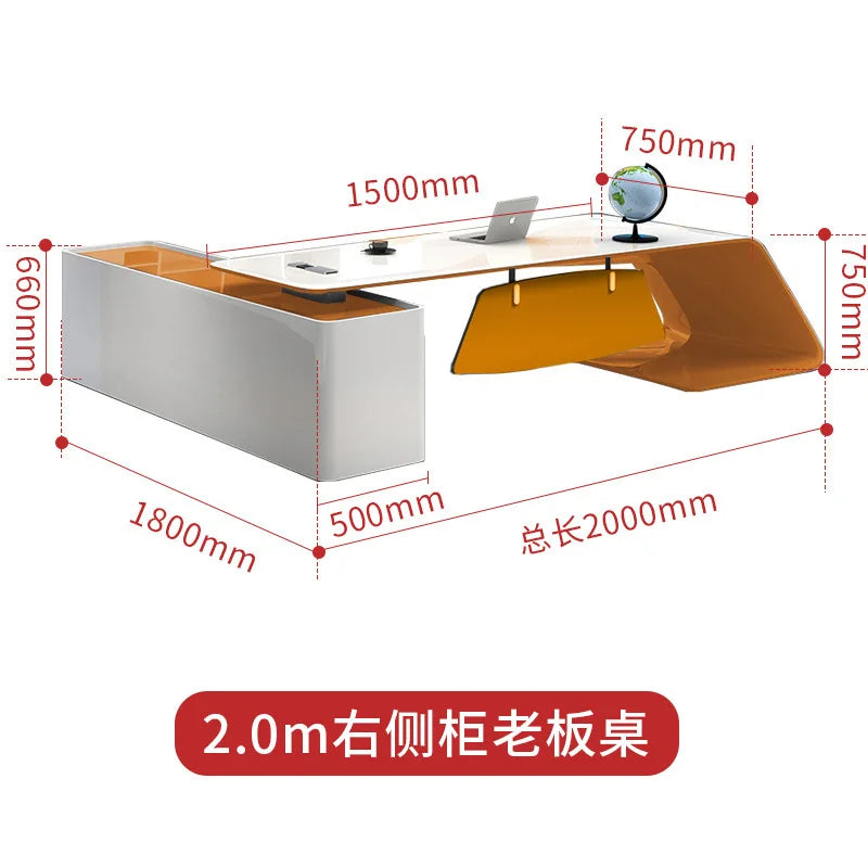 Minimalist Atmosphere Office Desk Computer High Single Fashionable Office Desk Irregular Office Furniture Der Schreibtisch XYOD