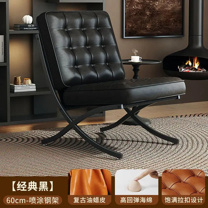Black Metal Living Room Chairs Balcony Throne Relax Reading Modern Room Decor Fashion Chairs Comfortable Sillones Home Design