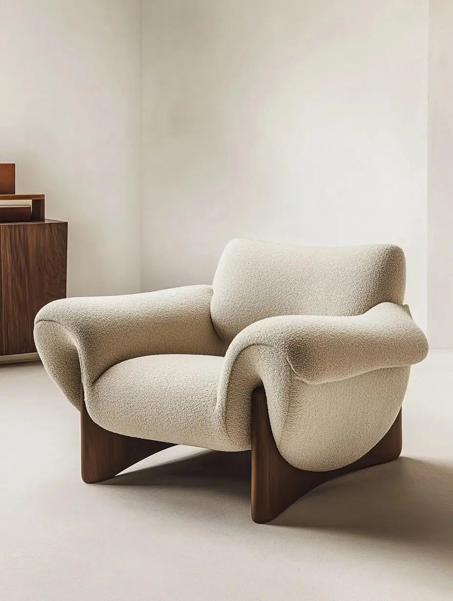 Wind solid wood art soft decoration creative special-shaped single leisure chair designer sofa chair balcony lazy chair