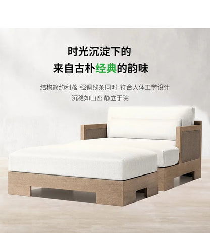 Customizable outdoor teak sofa patio rattan chair