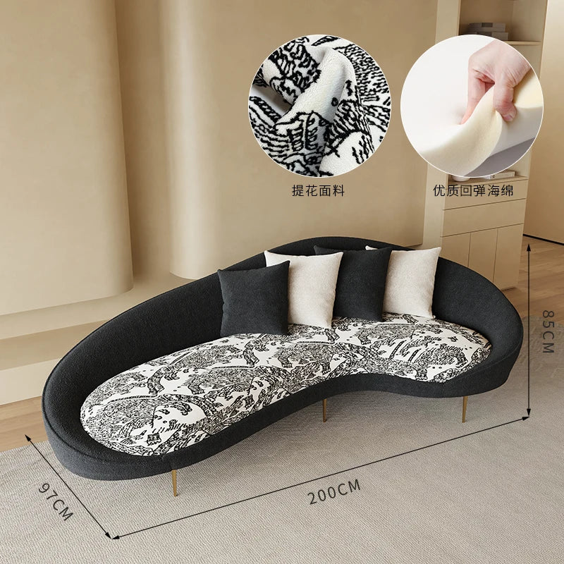 Romantic Curved Sofa Simple European Creative Room Decor Unusual Lounge Living Room Sofas Trendy Romantic Muebles Furniture