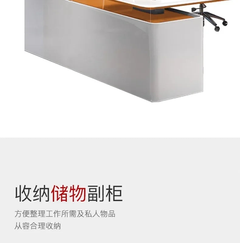 L Shaped Wooden Designer Office Desks Modern Luxury Drawers Large Computer Desks Asthetic Study Escritorio Office Furniture