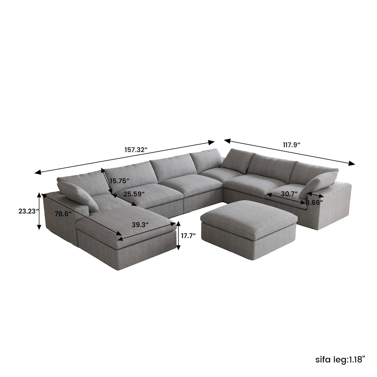 Living Room Apartment Hotel Furniture Sofa Modular Combination Sofa Set