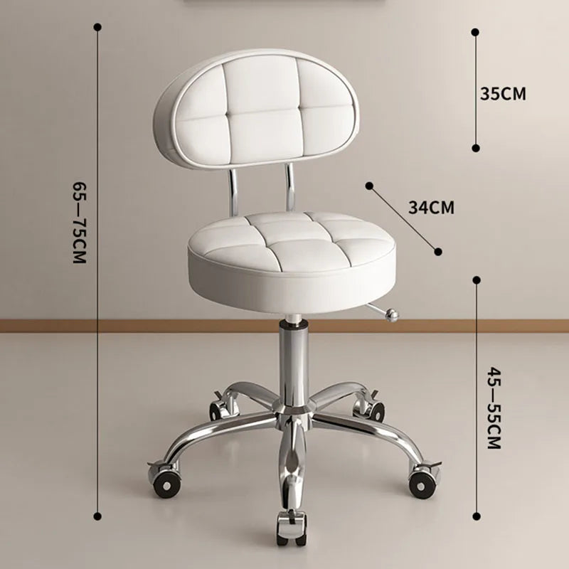 Professional Beauty Salon Chairs Backrest Barber Pedicure Chair Lifting Manicure Hairdresser Hair Salons Wheel Stool Furniture