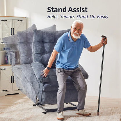 Redlife Power Lift Reliner Chair for Elderly Ergonomic Reliner Sofa w/ 3 Motor Power Adjustable Position for Living Room Bedroom