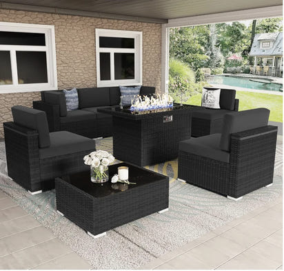 8 Pieces Patio Furniture Set with 44