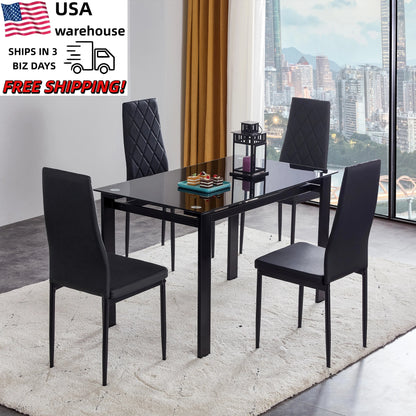 New Black Dining Table and Chairs,  Table Set 4 Seater, Table Set, Modern  Table,  Room Furniture