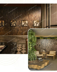 3D Mosaic Wall Panel Black Walnut Solid Wood Light Luxury Simple Acoustic Diffuser Background Wall Decoration Wall Stickers