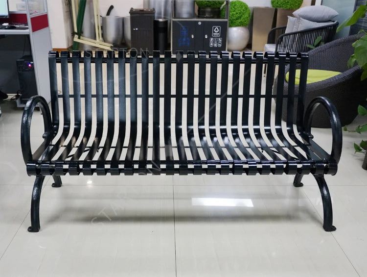 Steel Thermoplastic Coated Metal Resting Bench Outdoor Furniture Outdoor Bench
