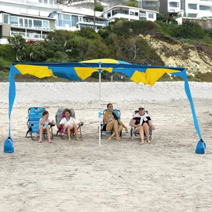 Shark FIN Shade Beach Tent Wind Sun Canopy Portable Easy Set Up UPF 50+ No Assembly Required 3-30 MPH - 1 to 8 People - Tie Dow