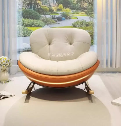 Cozy Snail Wooden Rocking Chair for Balcony and Living Room Lazy Large Rocking Sofa Chair for Leisure Time in Living Room