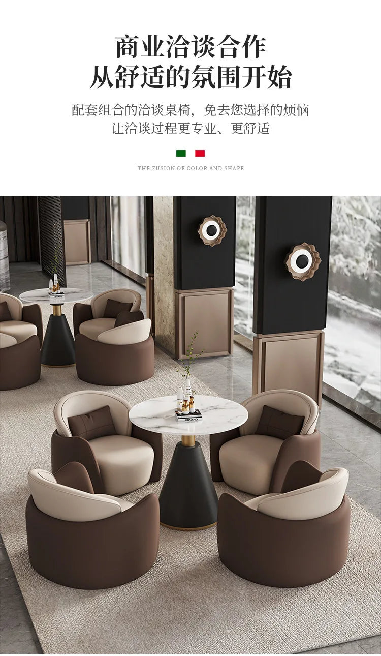 Italian Light Luxury Negotiation Sofa Hotel Lobby Meeting Area Tables And Chairs Sales Office Business Reception Sofa