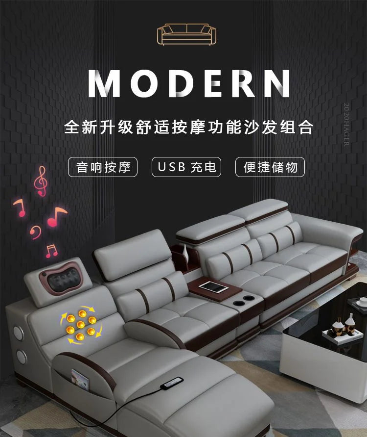 Multifunction Apartment Sofas Recliner Luxury Massage Comfortable Sofas Leather Electric Canape Salon De Luxe Home Furniture
