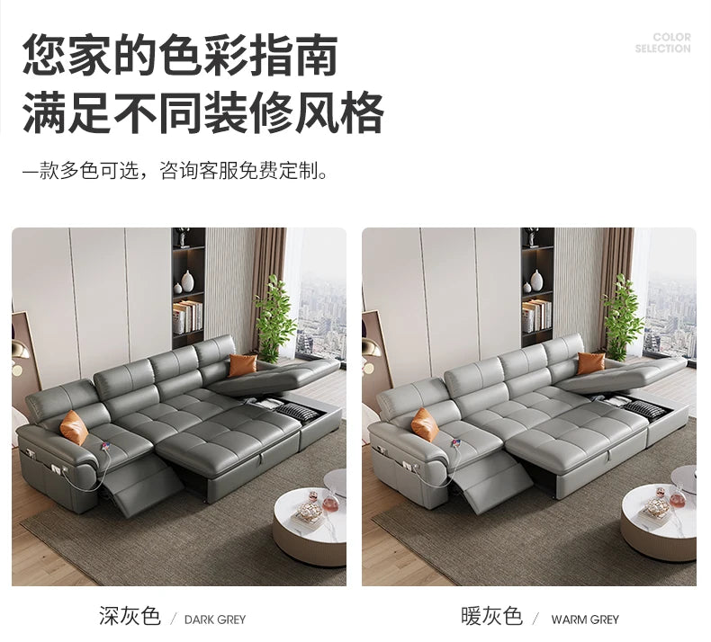 Designer Leather Sofa Living Room Ajustable Lounge Foldable Sofa Reclinable Modular Minimalist Woonkamer Banken Lounge Furniture