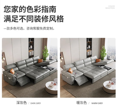 Designer Leather Sofa Living Room Ajustable Lounge Foldable Sofa Reclinable Modular Minimalist Woonkamer Banken Lounge Furniture